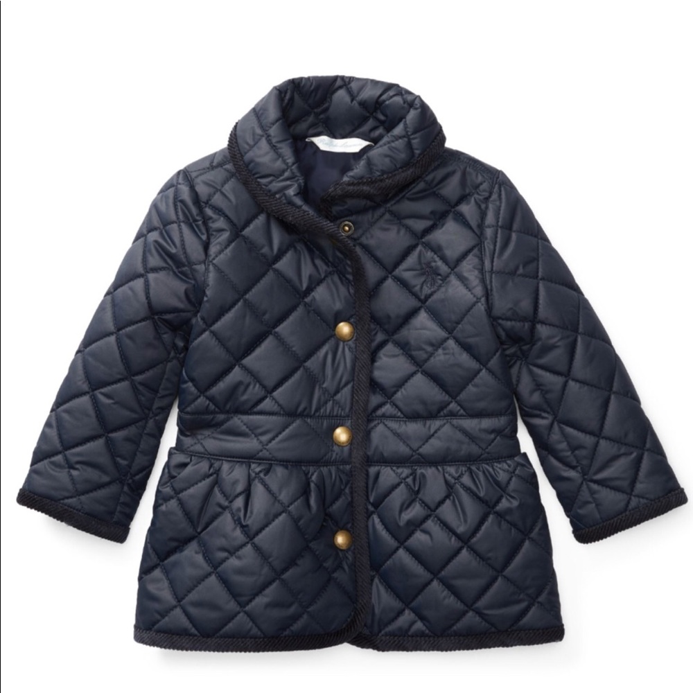🎀RL Baby girl quilted barn jacket🎀